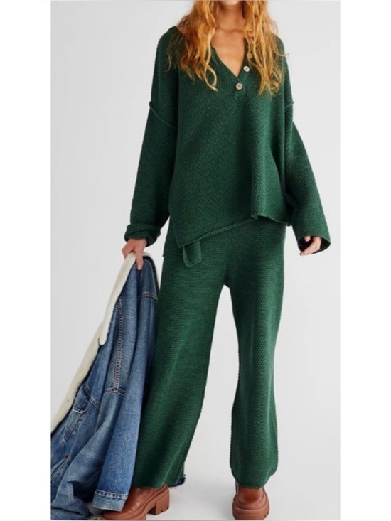 FP Beach Pants - FP Beach Hailee Sweater Knit Wide Leg Cropped Pants